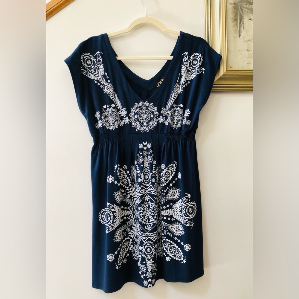 Navy Blue Sun Dress/Tunic Top/Cover Up